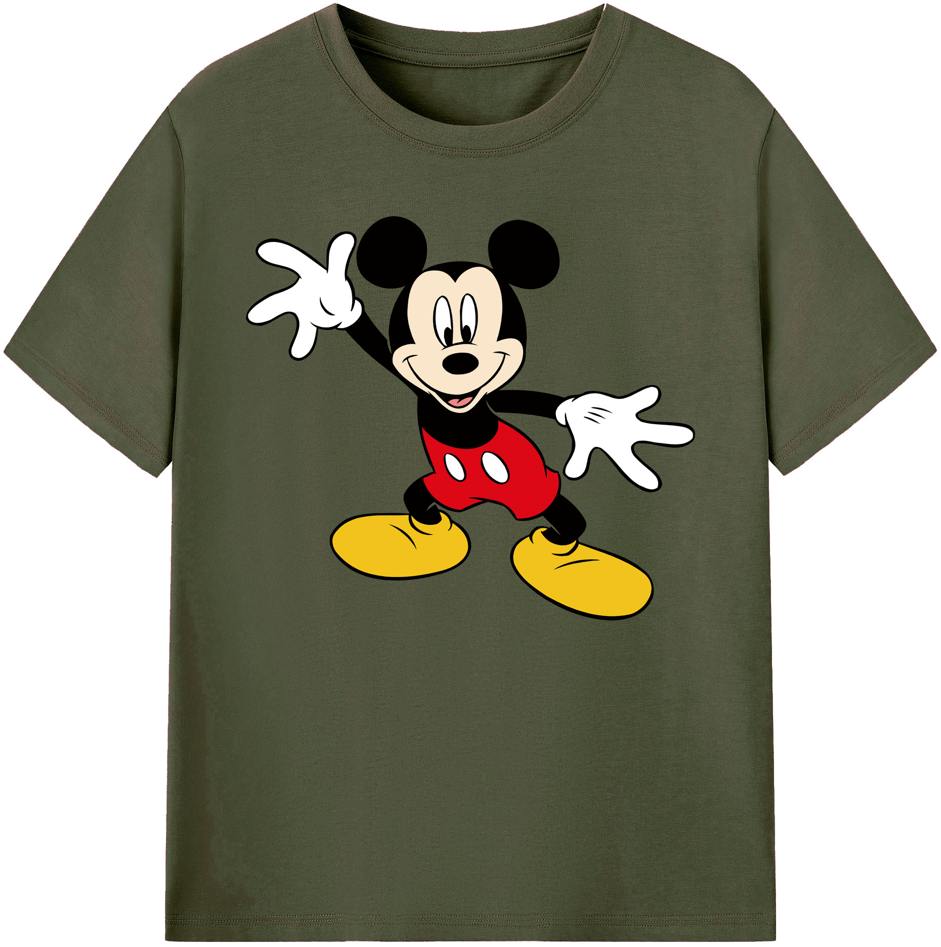 ミッキーマウス Mickey Mouse 綿100％ メンズ半袖Tシャツ｜肌触りやわらか＆通気性